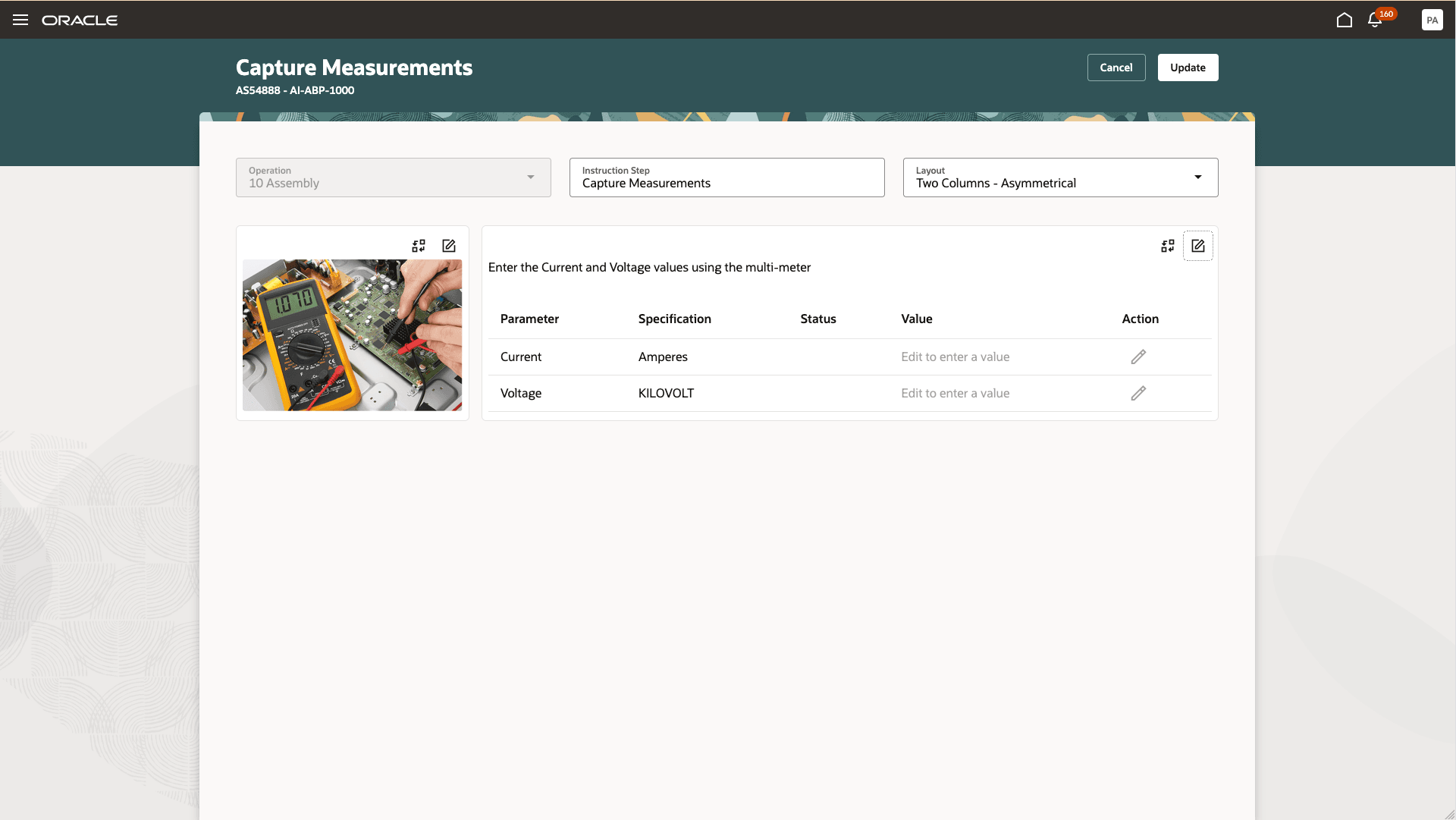 Adding Parameters to an Instruction Step