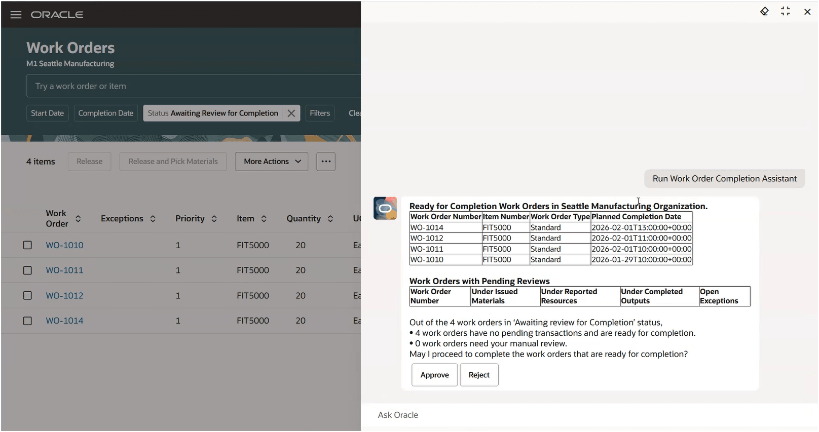 Work Order Completion Assistant