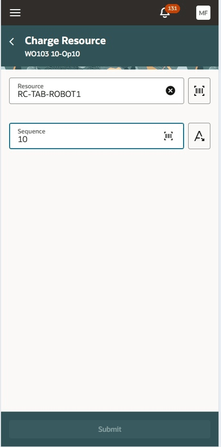 Sacn or enter resource and sequence