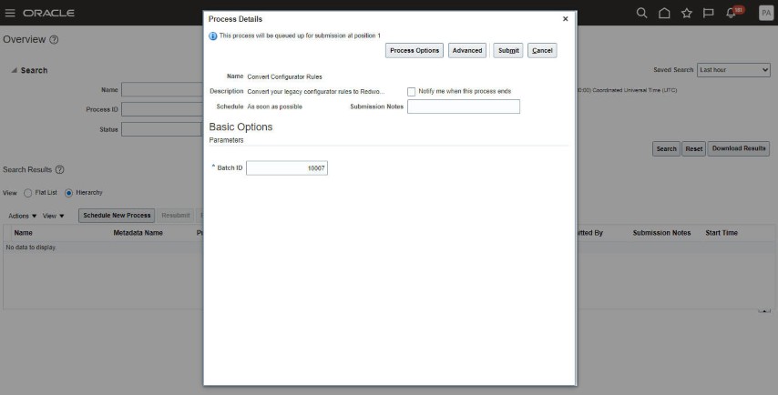 Enter Batch ID for Rule Conversion