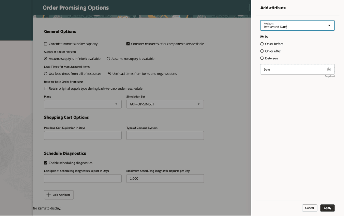 Operators Supported for Date Attributes