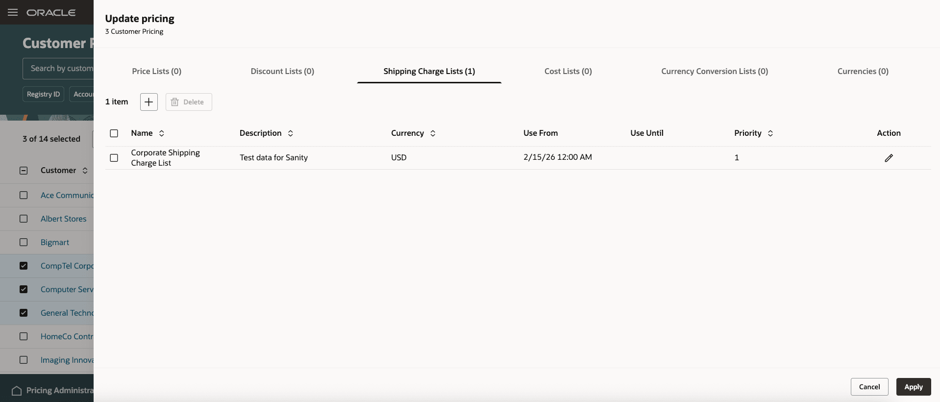 Mass update pricing rules across multiple customers or customer groups