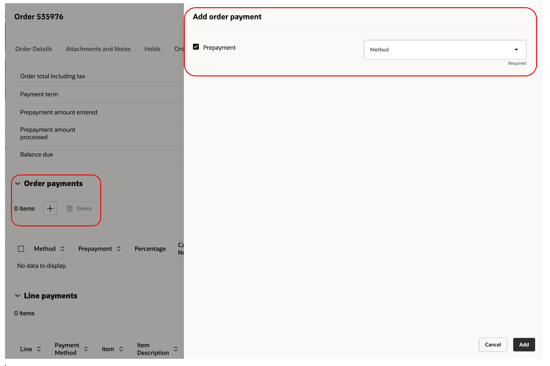 Add Order Payment