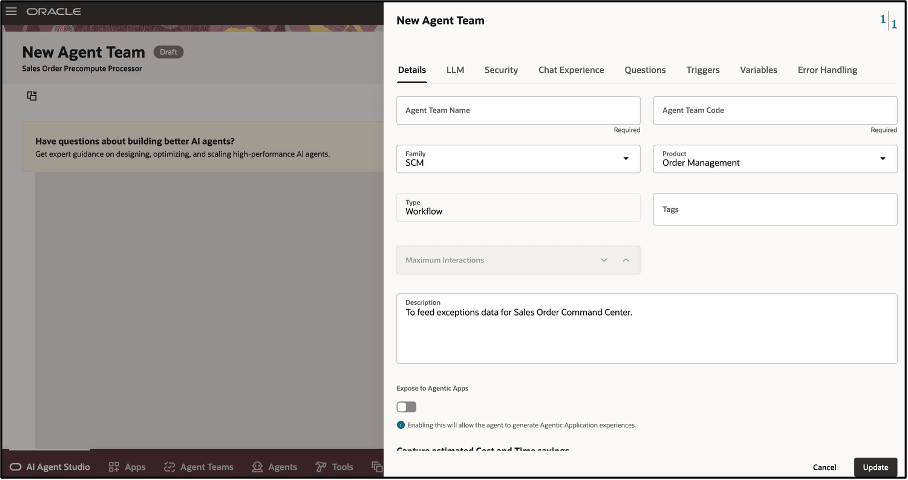 Give your new agent a team name