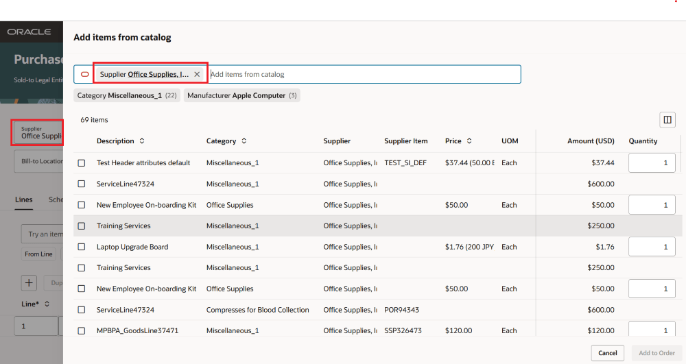 Supplier Set as Default Filter