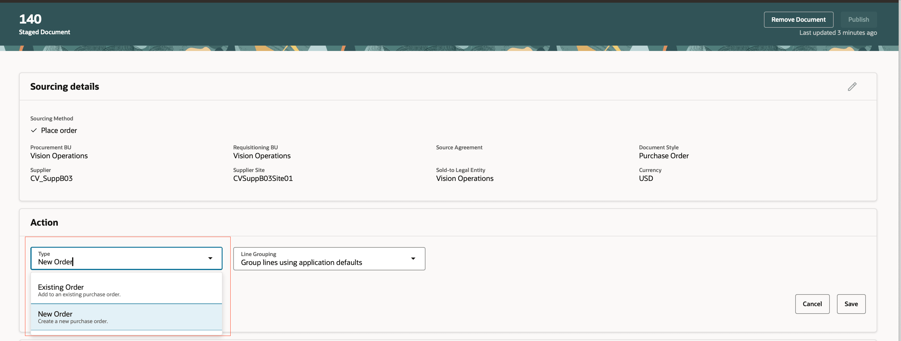 Add credit line to an Existing order