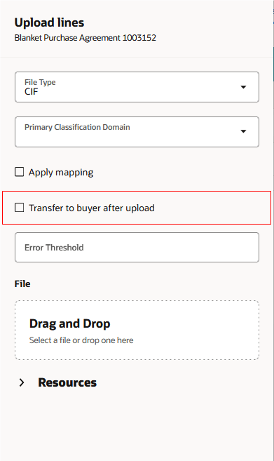 Upload Agreement Lines as Catalog Administrator or Supplier