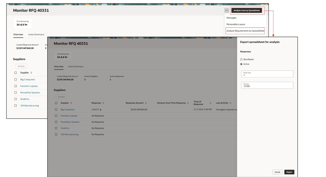 Analyze Requirements and Lines using Spreadsheets 