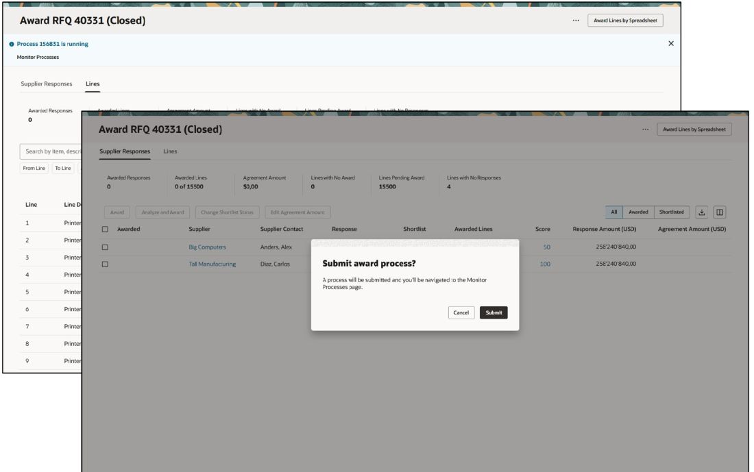 Submit Process to Award by Supplier