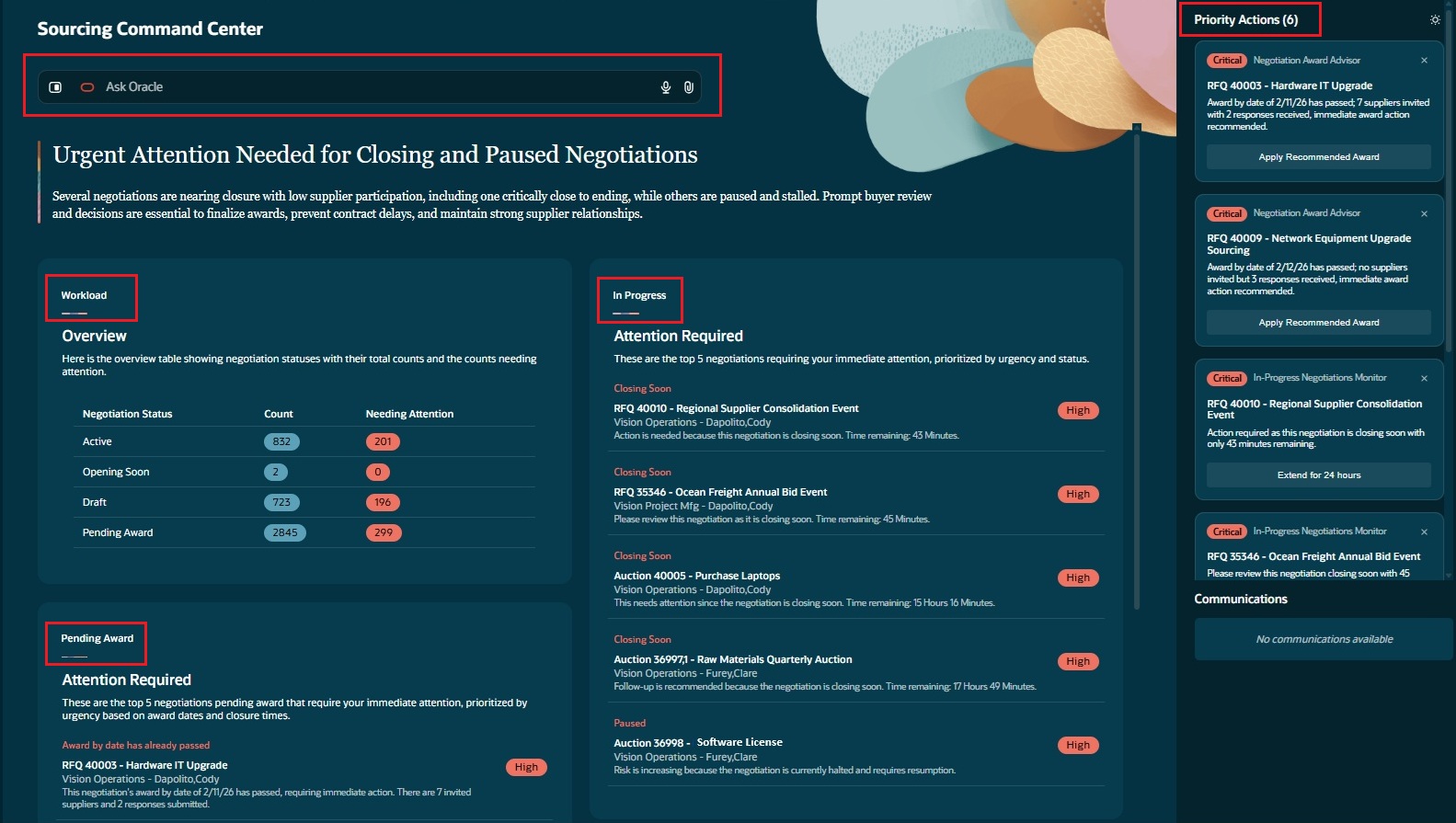 Sourcing Command Center