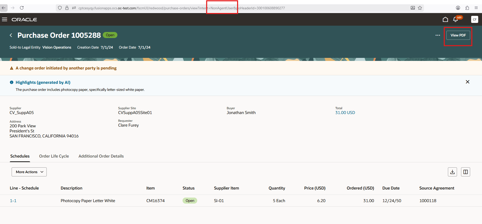 View PDF Action Visible for Non-Agent User
