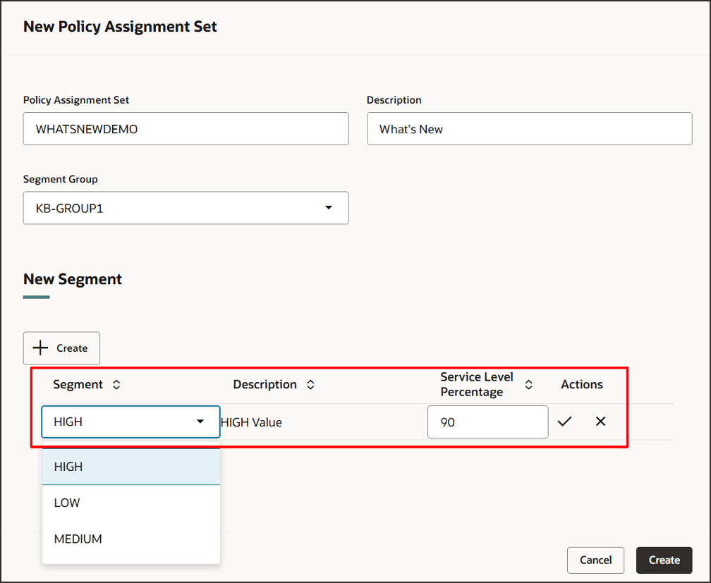 Specifying Segments