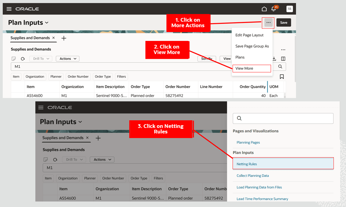 Navigate to the Netting Rules Page