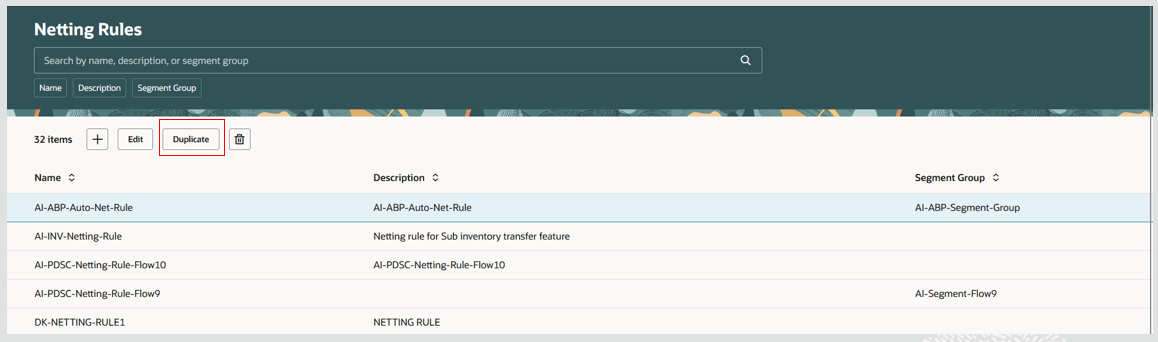Duplicate Netting Rule