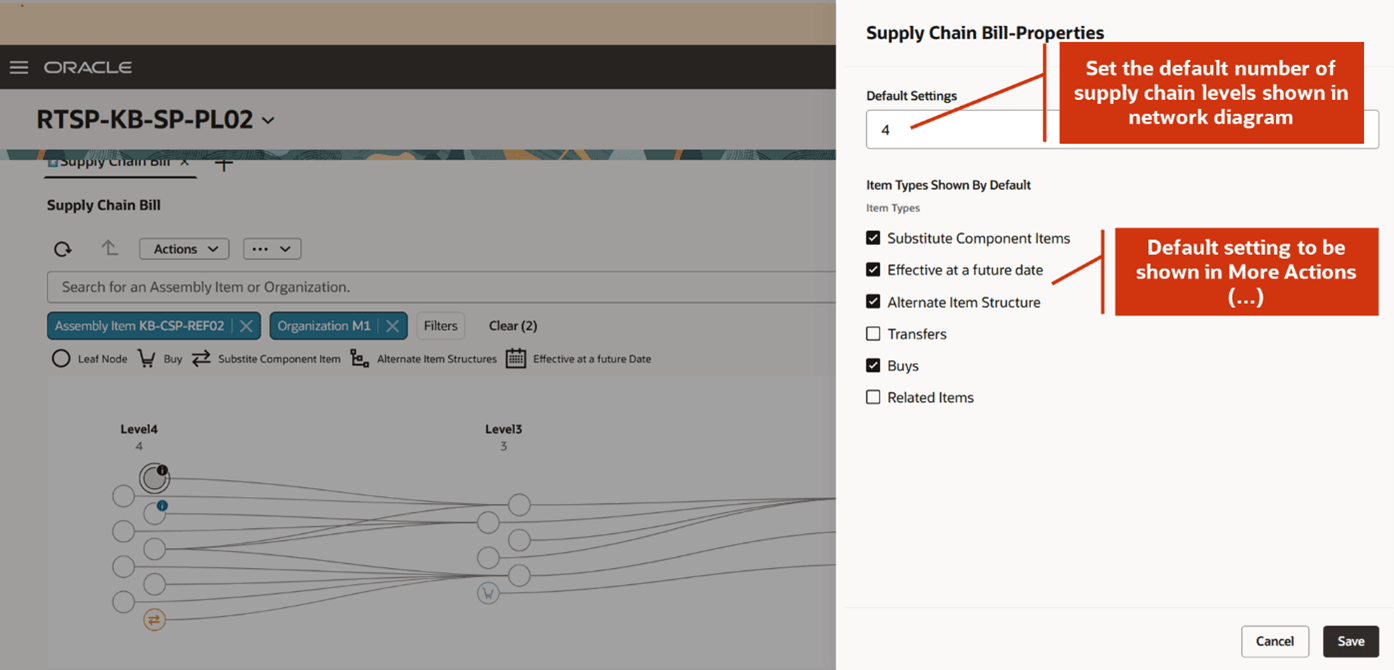 Default Settings for Supply Chain Bill