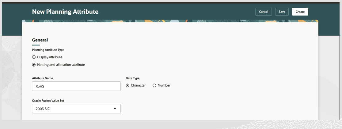 Create a Netting and Allocation Planning Attribute