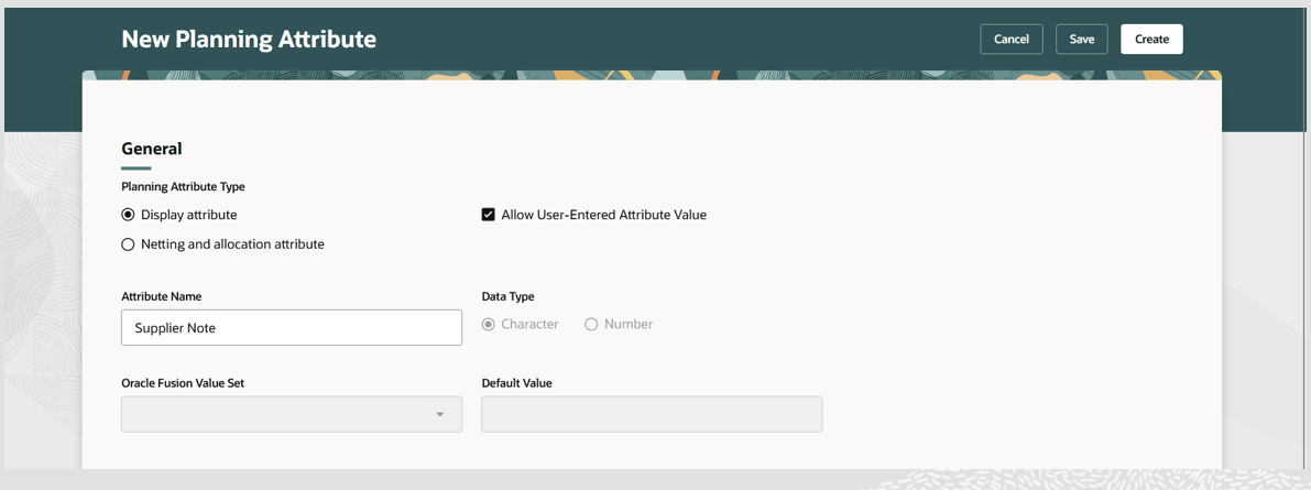 Create a Display Planning Attribute Based on a User-Entered Attribute Value