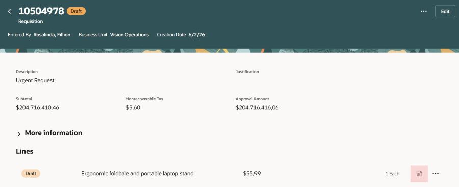 Notes and Attachments on Requisition Details