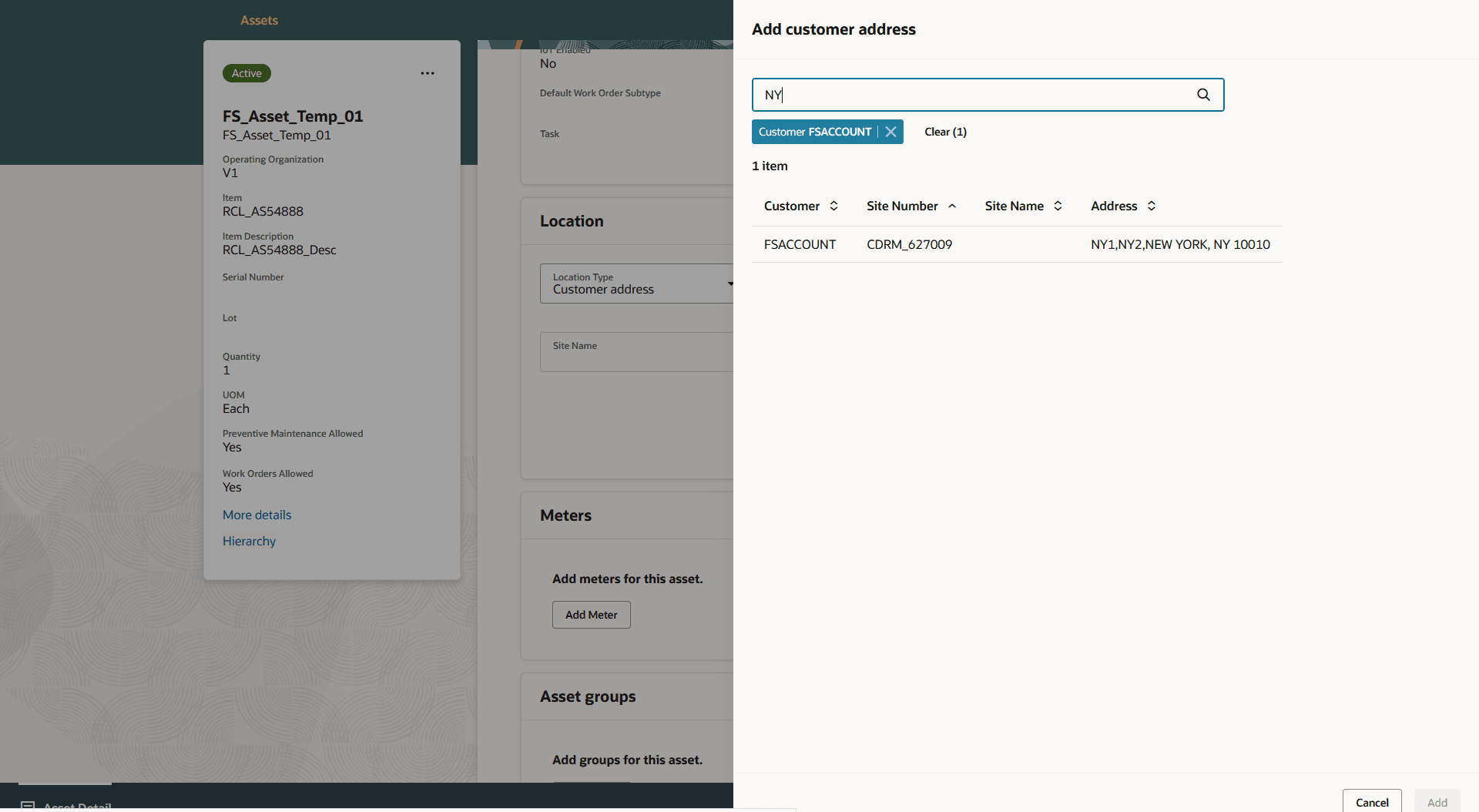 Advanced search - customer address