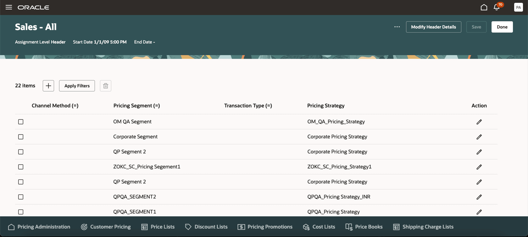 Pricing Strategy Assignment Rules