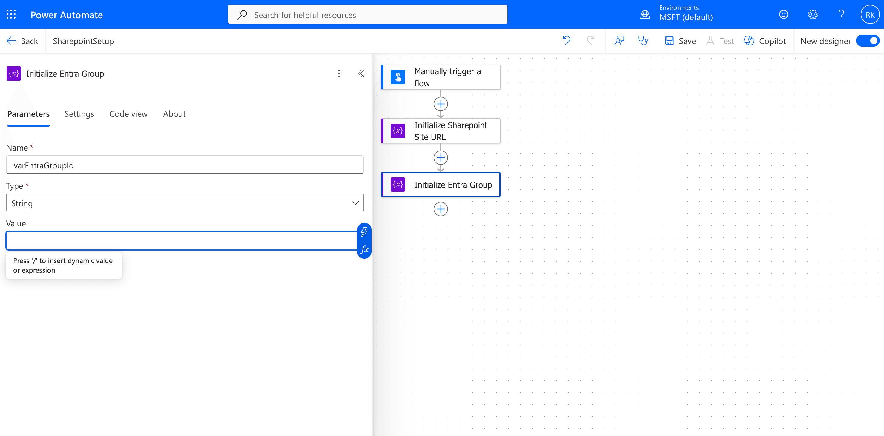 Initialize Entra Group
