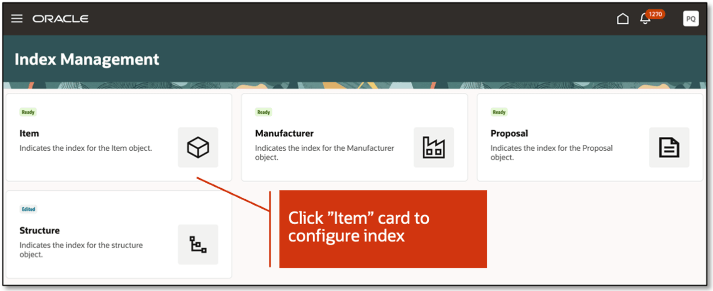 Item Card in Index Management