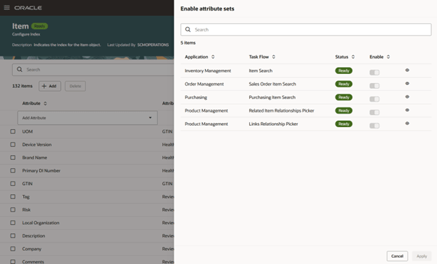 Enable Attribute Sets Panel