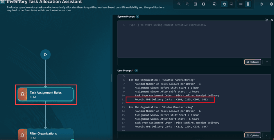 Sample task allocation rule defined in Task Assignment Rules node