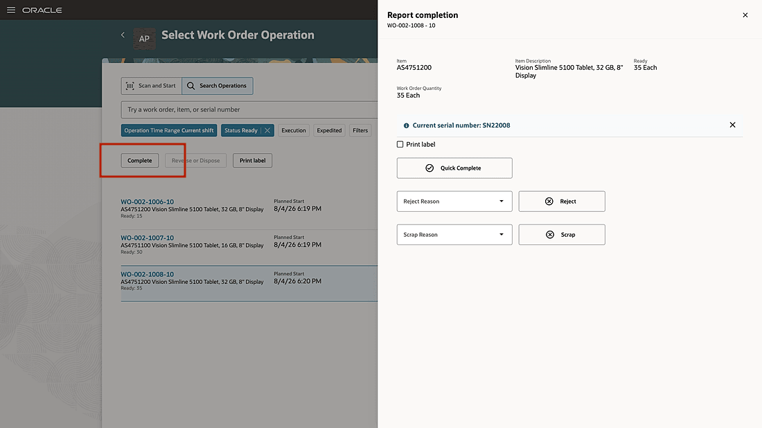 Report completion without time tracking