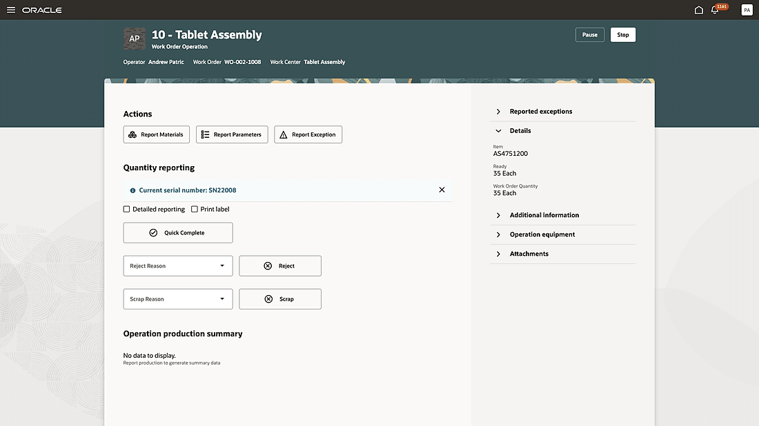 Perform quick completion when mandatory transaction details input is not required