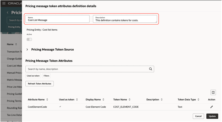 Update message token name and description