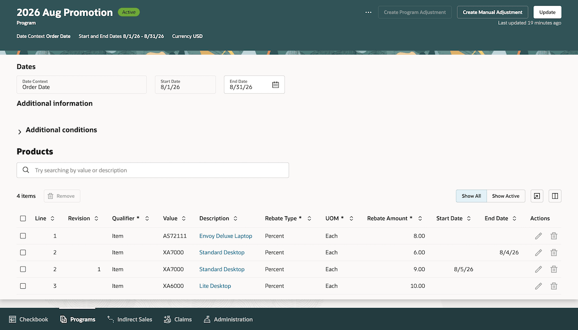 Program product details - Show All