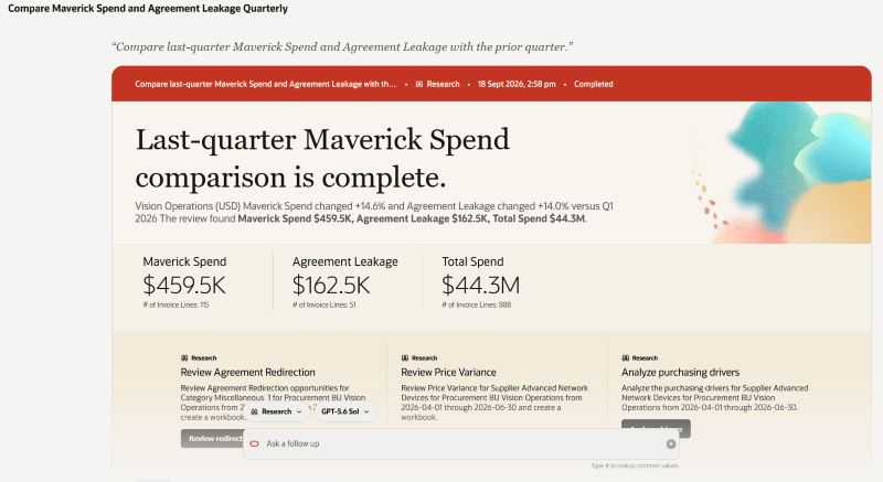 Maverick Spend analysis of last quarter