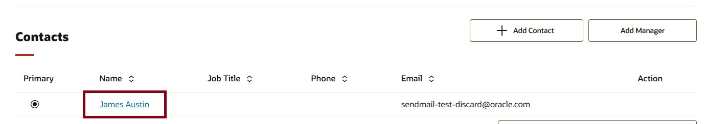 Employee Details Link for Contacts