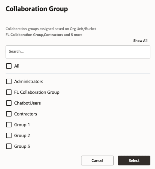 Assigned collaboration groups