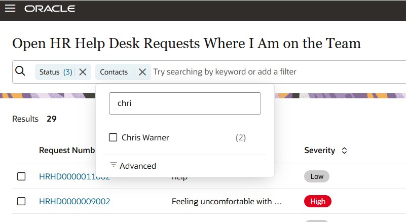 Filter on Contact