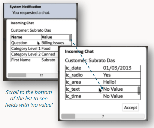 Chat in Browser UI: Toast Auto-Sorts "No Value" Fields to the Bottom