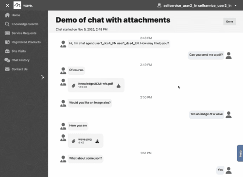 Example of Chat Transcript with Attachments