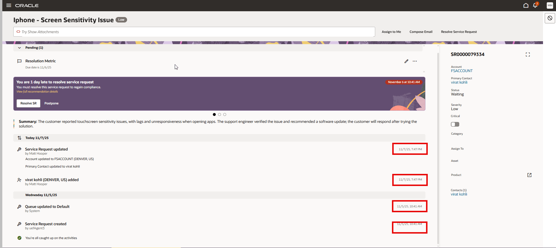 Display date and time for each Activity Stream Entry