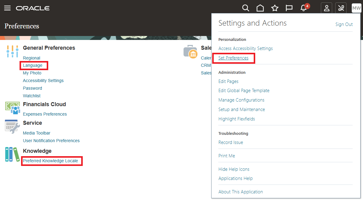 Set Language Preferences