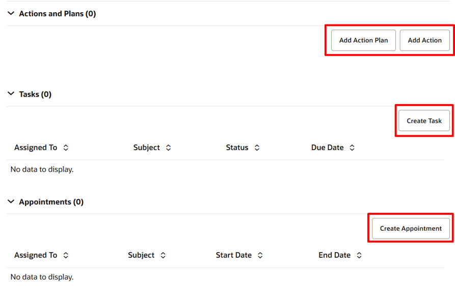 A few of the new Action Buttons in the Case Details page