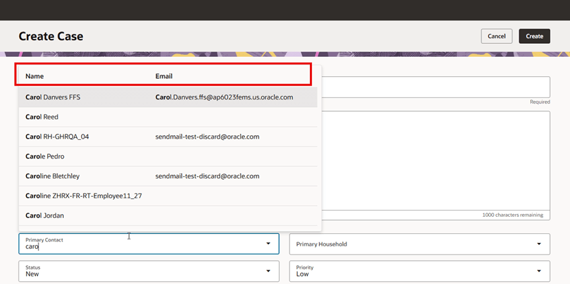 Employee display Name and Primary Email Address