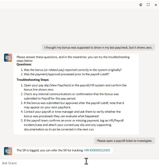Employee Help Desk Self Service Assistant Creating a Request