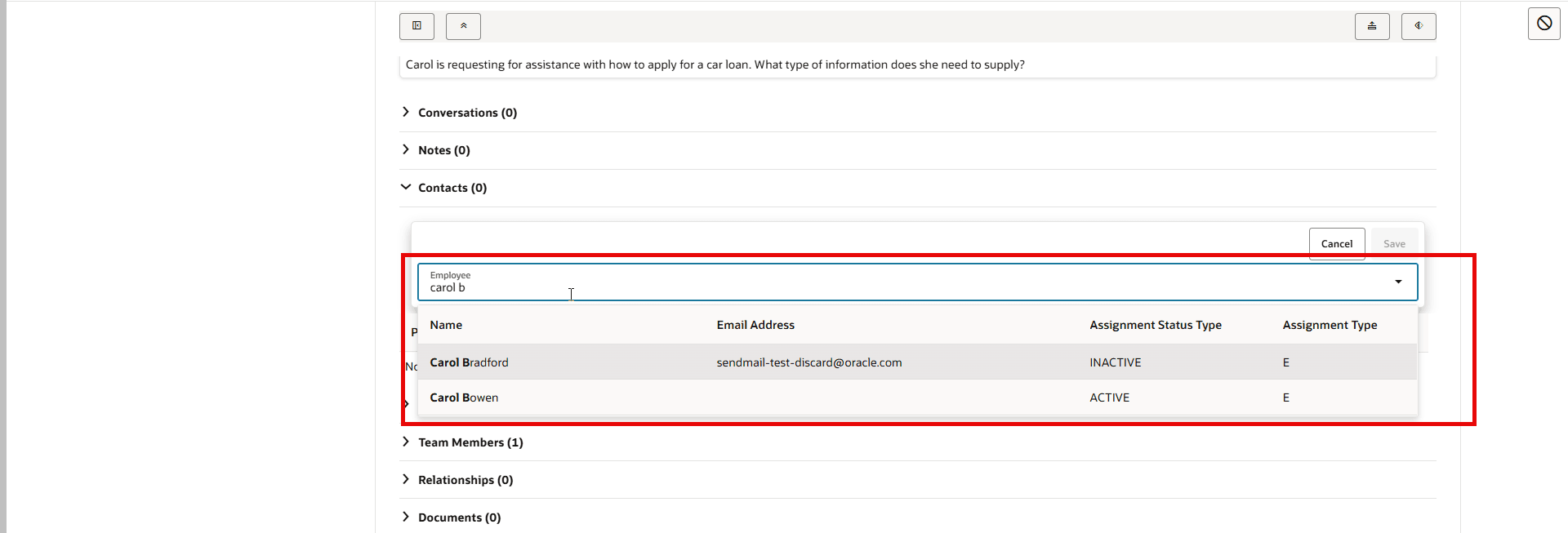 All Employees Available for Selection
