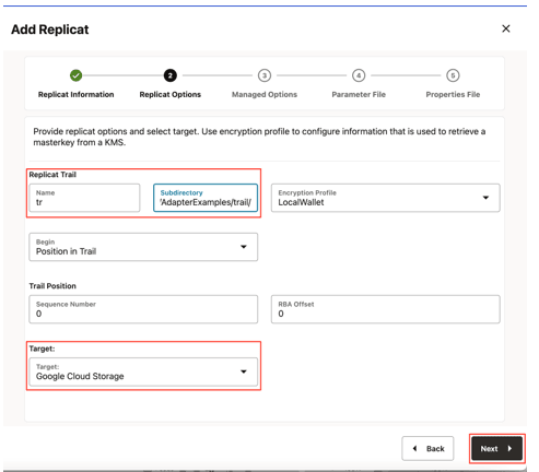 Add Replicat GCS. Add Replicat GCS.