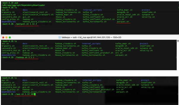 II. Execute parquet.sh and hadoop.sh with and aws.sh with the required versions II. Execute parquet.sh and hadoop.sh with and aws.sh with the required versions