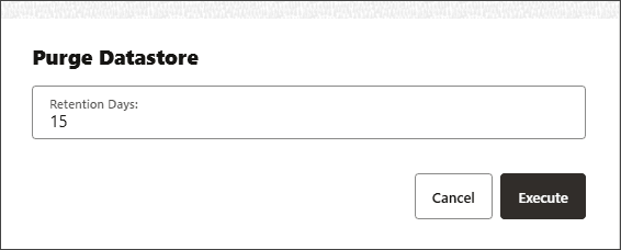 Setting the retention day period for the purging datastore