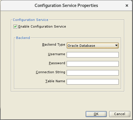 Configuration Service with the Oracle Database option.