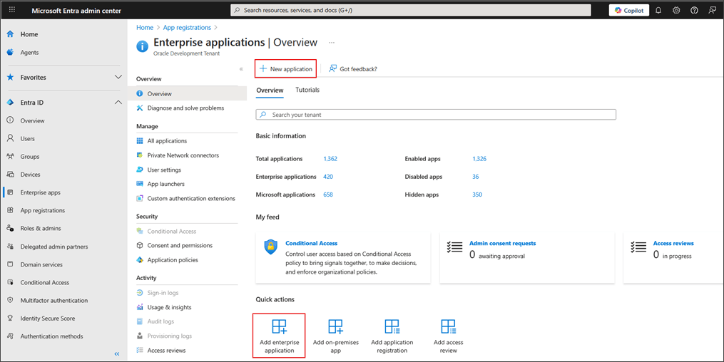 Add a new enterprise application from the EntraID console.
