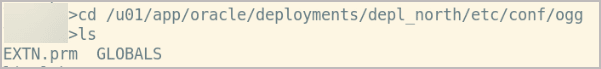 The /etc/conf/ogg directory showing the existing parameter files. The /etc/conf/ogg directory showing the existing parameter files.